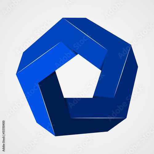 Blue penrose pentagon