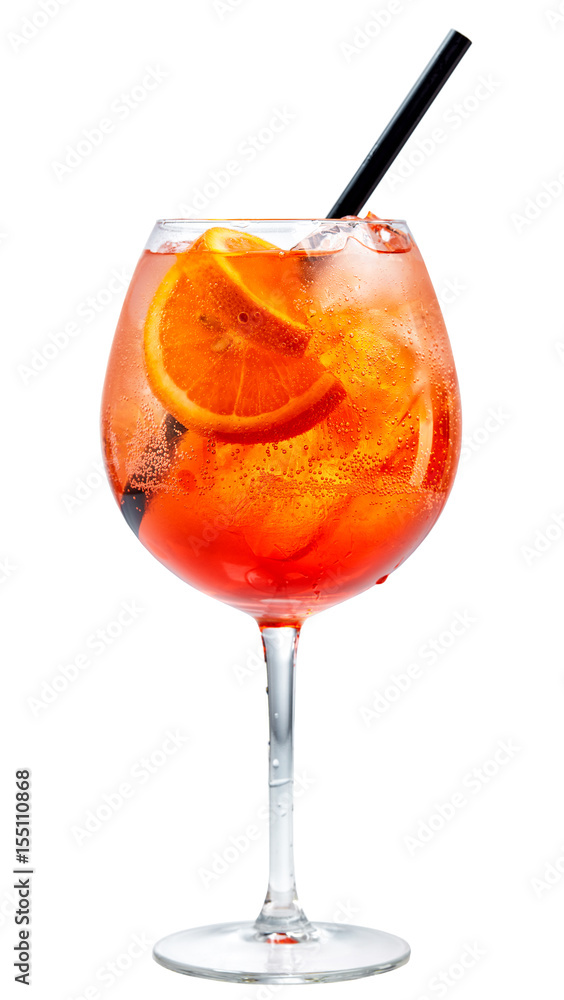 glass of aperol spritz cocktail Stock Photo