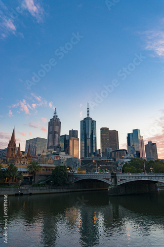 Melbourne downtown cityscape at dusk