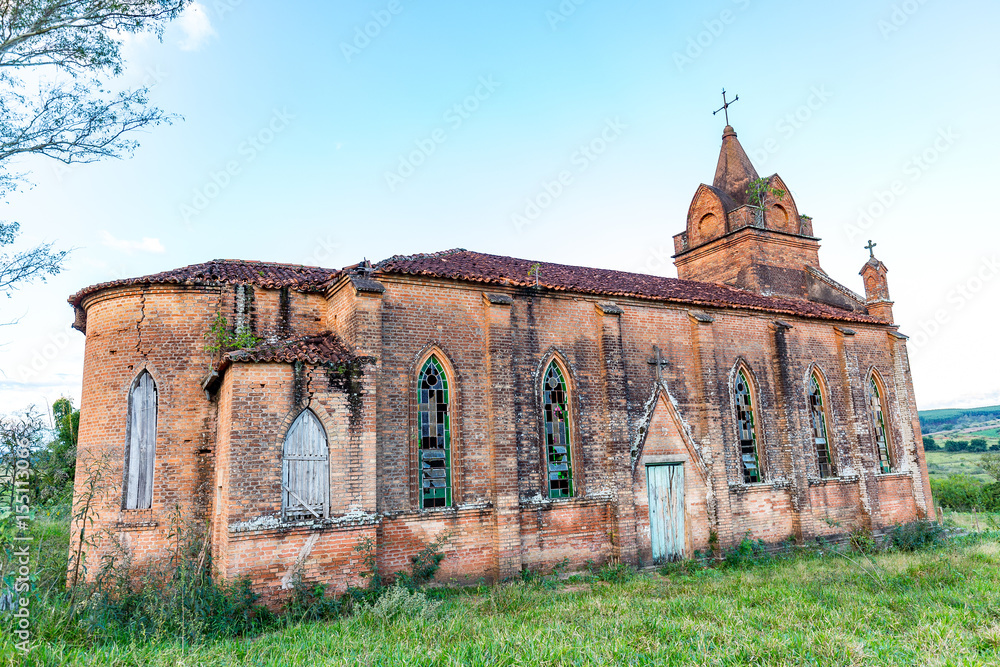 Abandoned english style church in Brazil's countryside