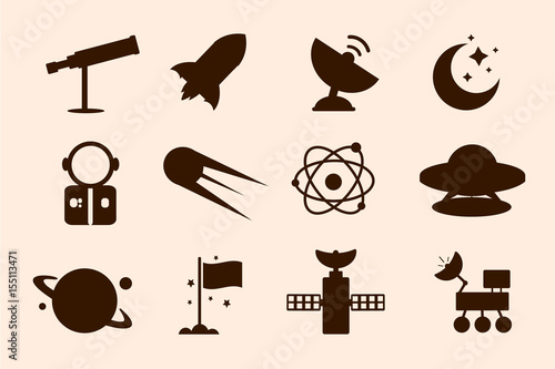 Space icons set