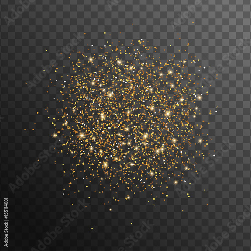 Abstract gold glittering overlay effect