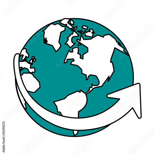 color silhouette image of planet earth vector illustration