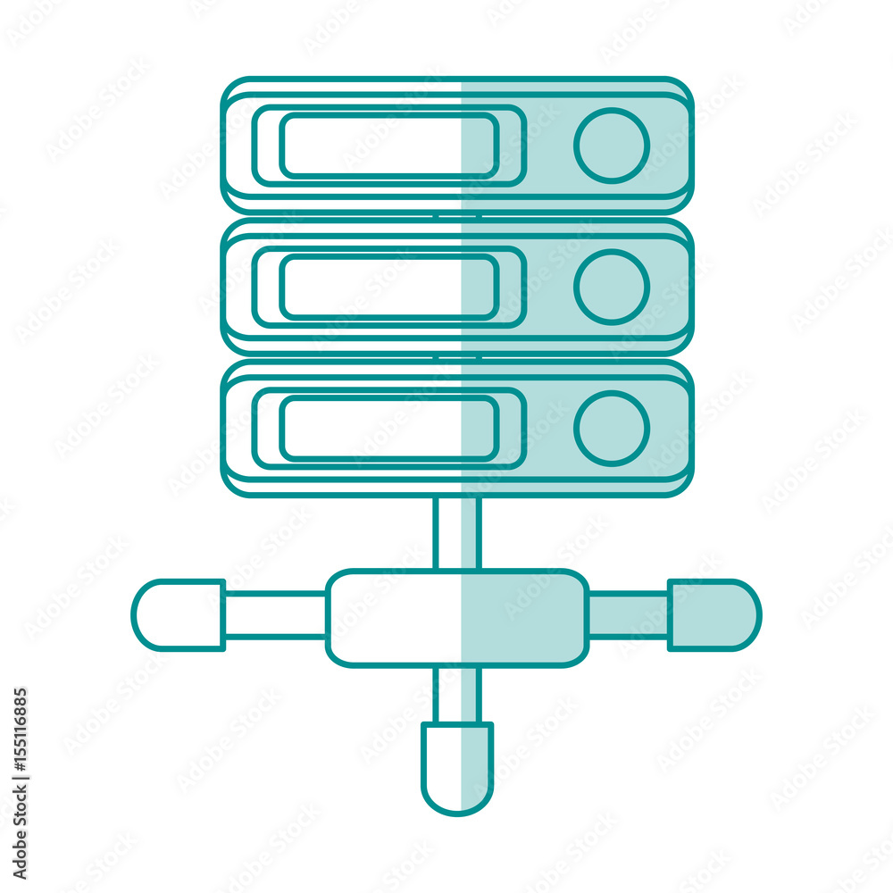 blue shading silhouette of network server with removable storages vector illustration blue shading silhouette of network server with removable storages vector illustration