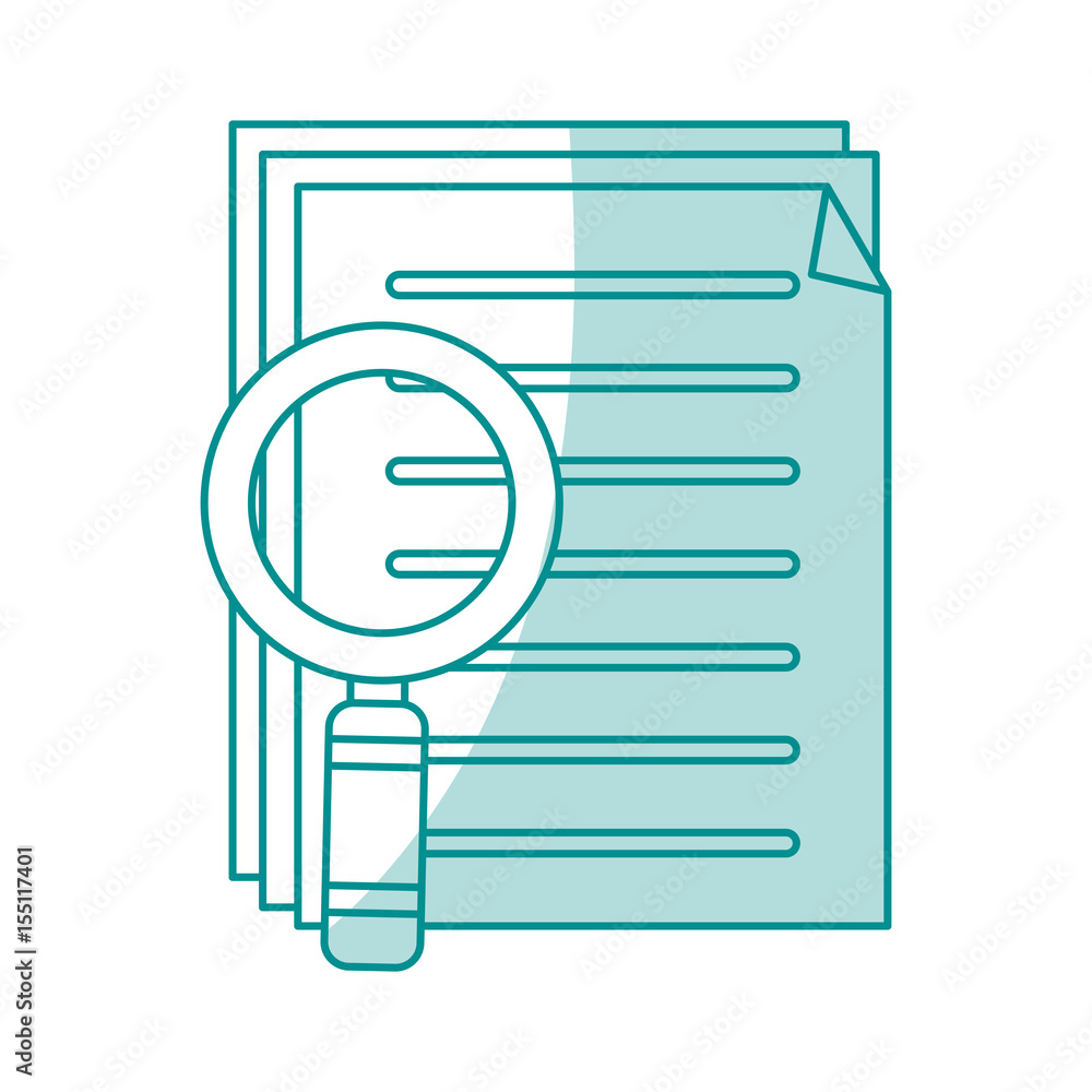 blue shading silhouette of search files with tool magnifying glass vector illustration blue shading silhouette of search files with tool magnifying glass vector illustration