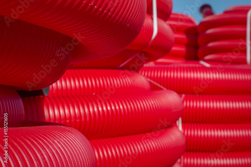 red plastic pipe photo