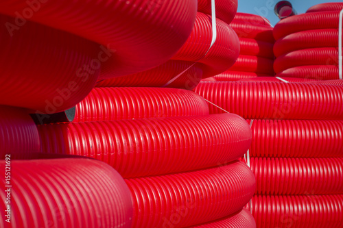 red plastic pipe