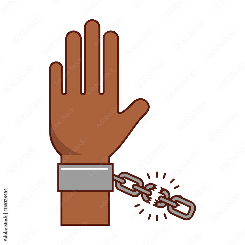 Obraz premium hand human with chains vector illustration design