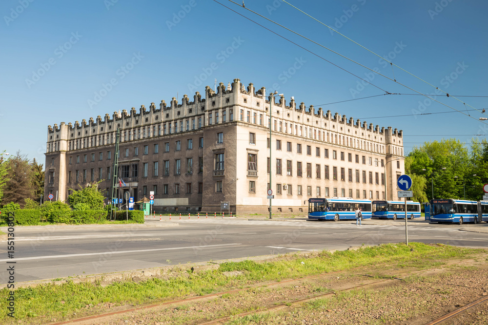 Naklejka premium View of the communist architecture of the Nowa Huta.