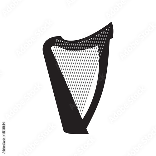 harp on white background