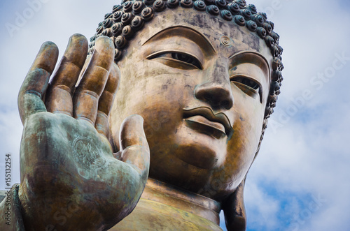 Photography Close up of Tian Tan Buddha with details of hand - The worlds's tallest outdoor