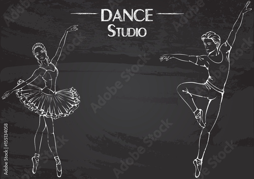 Dance line chalk ballet