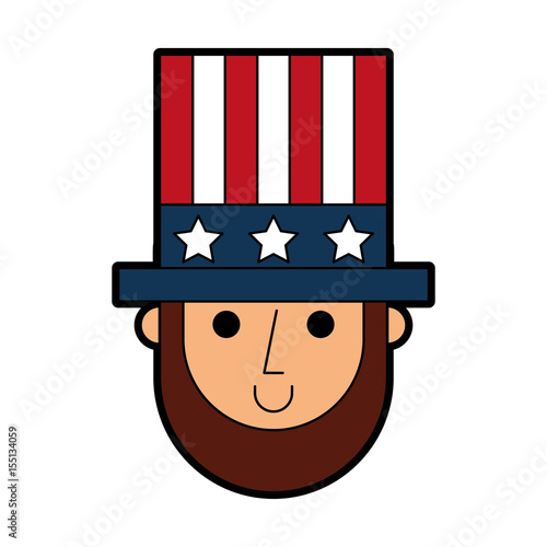 abraham lincoln with hat comic character vector illustration design