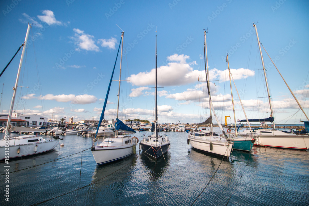 Recreational boats on the docks