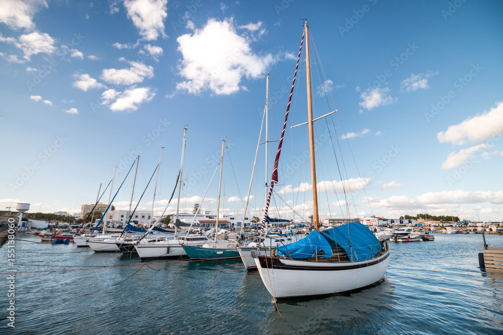 Recreational boats on the docks