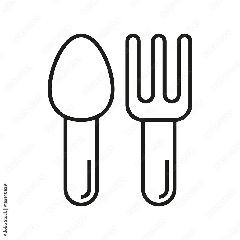 Fork and spoon on white background Fork and spoon on white background