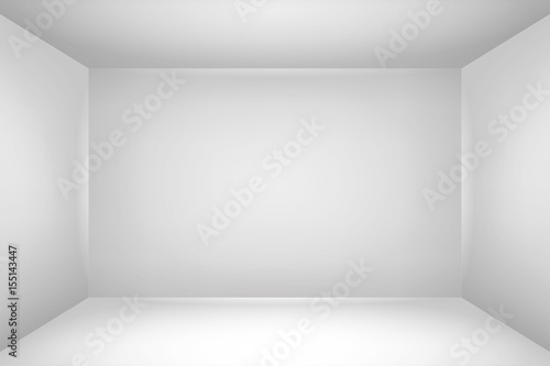 The inner space of the box. Empty white room. Vector design illustration 