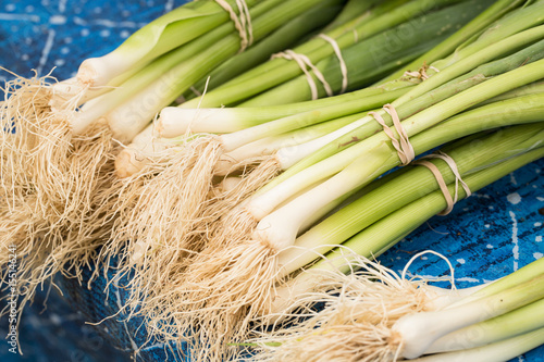 Bunches of Green Onions At Farmers Market
