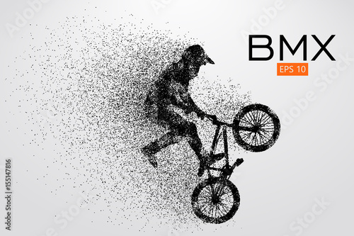 Silhouette of a BMX rider. Vector illustration Fototapet