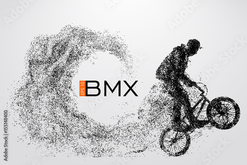 Silhouette of a BMX rider. Vector illustration