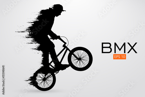 Silhouette of a BMX rider. Vector illustration