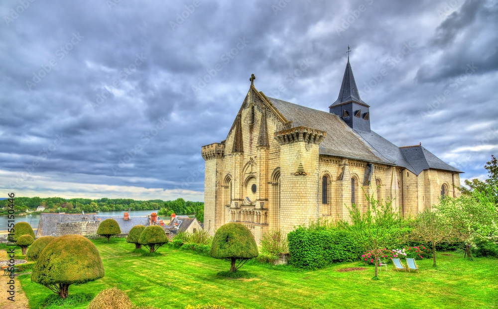 Collegiale Saint-Martin de Candes, a church on the bank of the Vienne, France