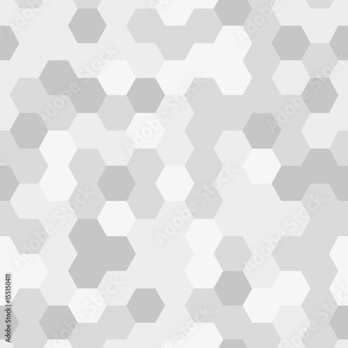 Seamless texture gray hex grid, geometric pattern