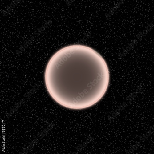 Fototapeta Naklejka Na Ścianę i Meble -  Lost planet in the far corner of universe. A planet with shinning atmosphere hidden  somewhere in dark space