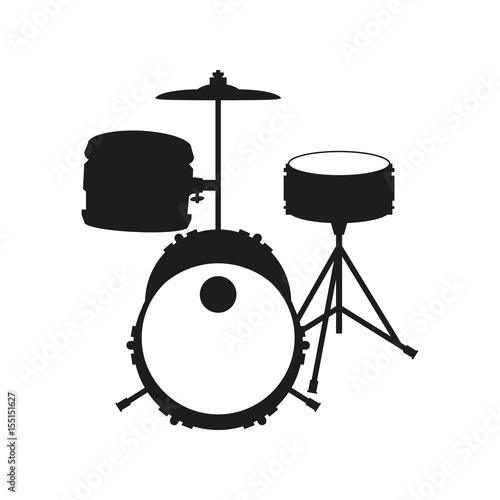 Drum set on white background