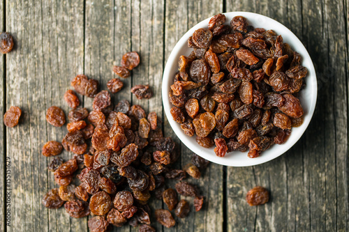 Sweet dried raisins. photo