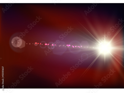Abstract space flash flare red background vector