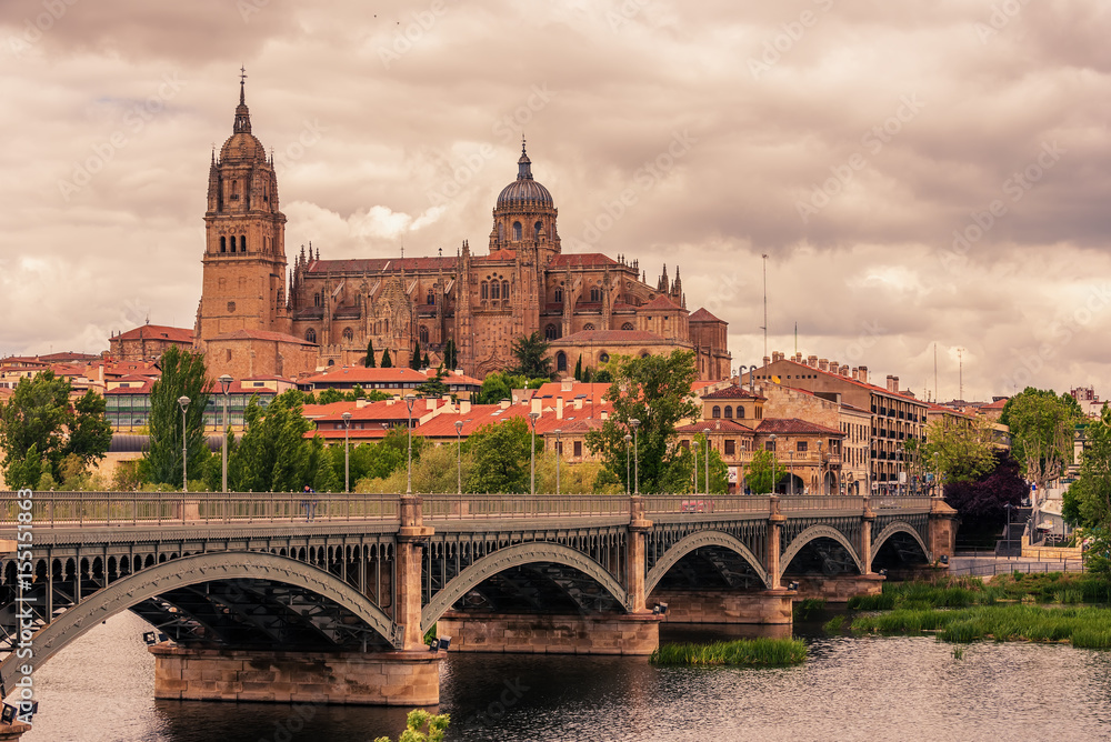 Salamanca, Spain: The old town, The New Cathedral, Catedral Nueva and Tormes river
