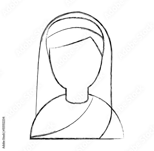 cute nun avatar character vector illustration design