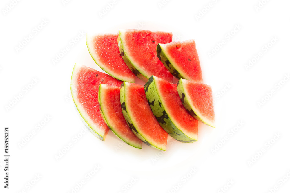 Juicy watermelon isolated on a white background.
Juicy watermelon isolated on a white background.