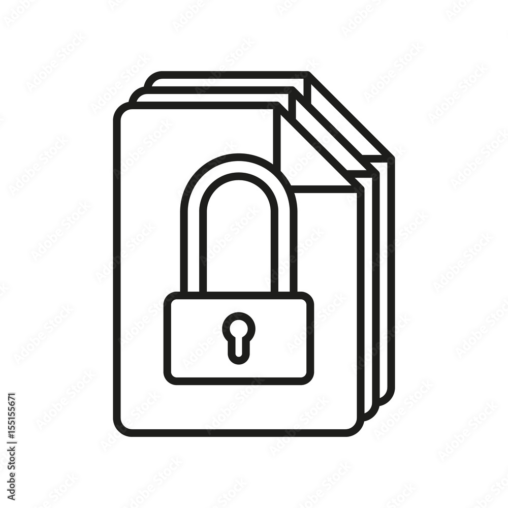 Document lock on white background Document lock on white background