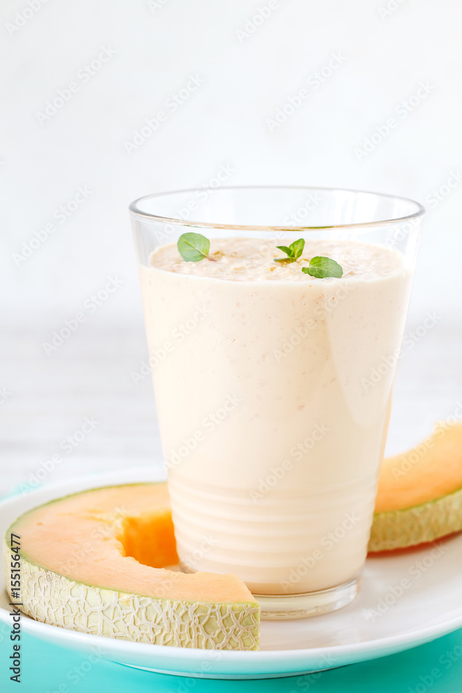 Glass of melon smoothie Glass of melon smoothie