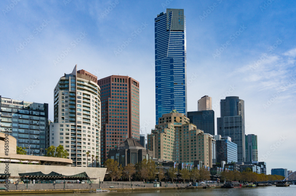 Obraz premium Beautiful cityscape of Southbank neighbourhood in Melbourne