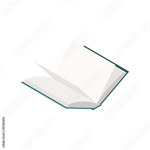 blue covered opened book with pages fluttering