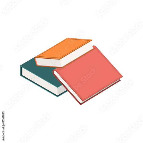 colorful books on white background