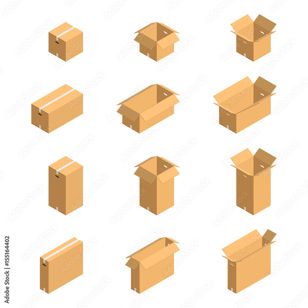 cardboard boxes on white background cardboard boxes on white background