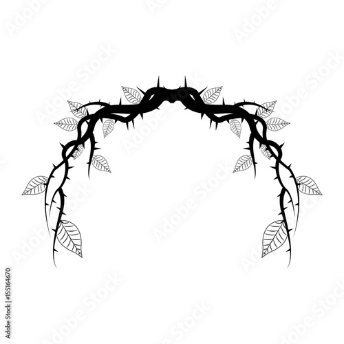 vintage branch thorns leaves decoration rustic vector illustration photo