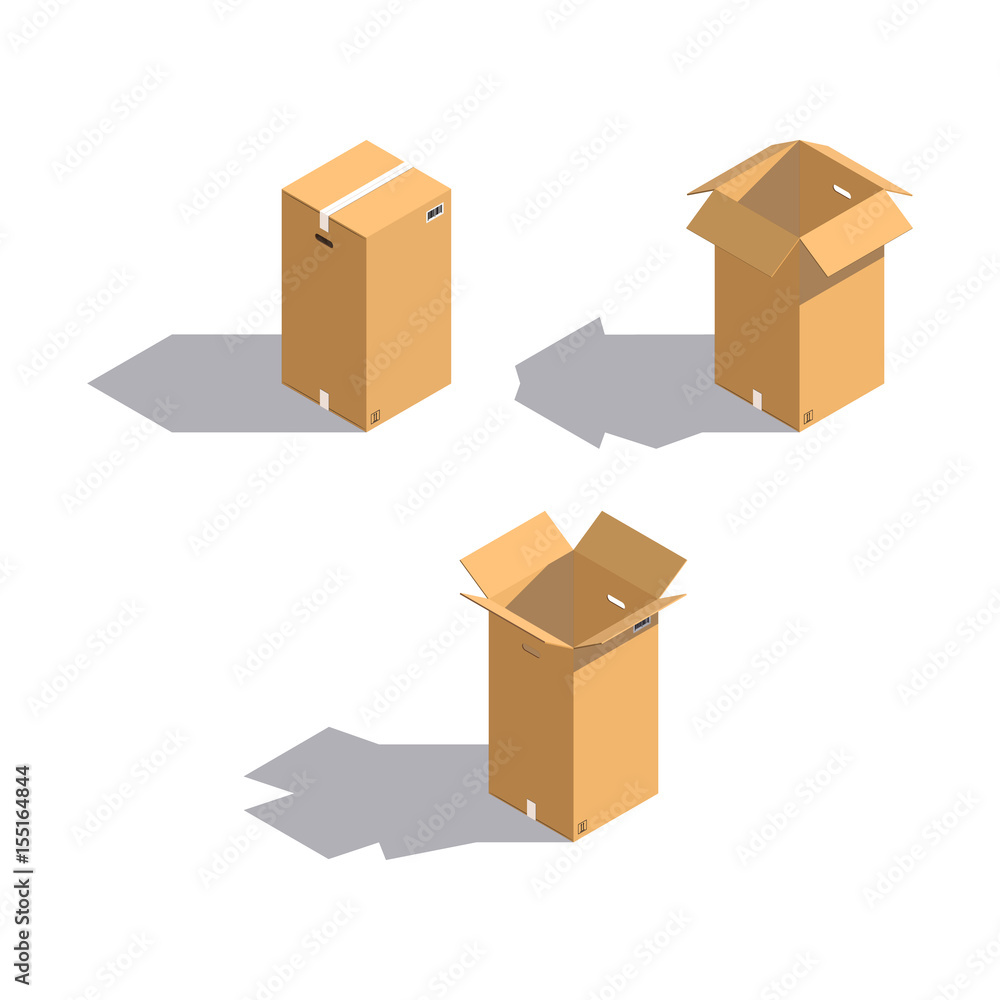 Fototapeta premium cardboard boxes on white background