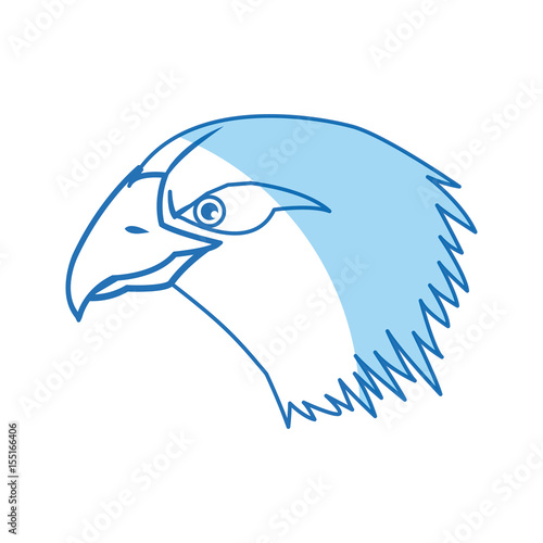 cartoon head bald eagle bird national american vector illustration