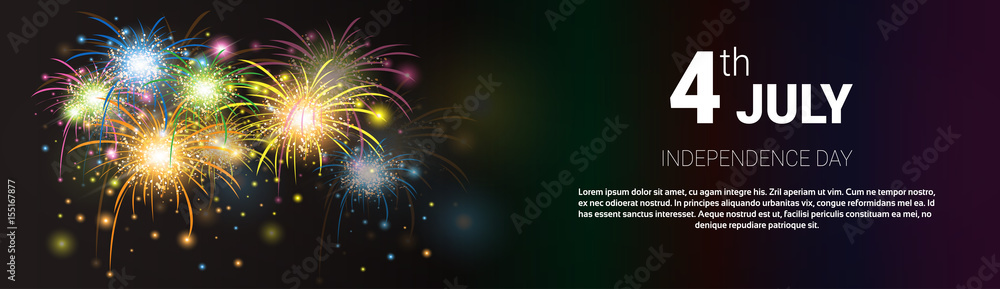 United States Independence Day Holiday 4 July Banner Greeting Card Flat Vector Illustration United States Independence Day Holiday 4 July Banner Greeting Card Flat Vector Illustration