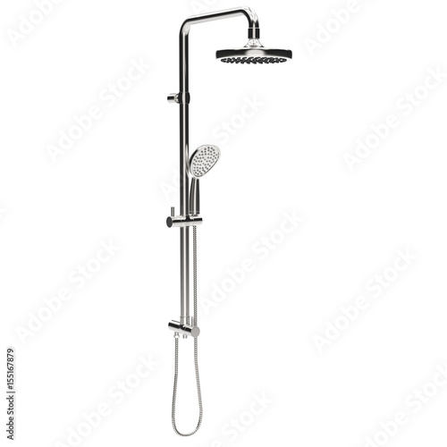 3D illustration silver gold shower