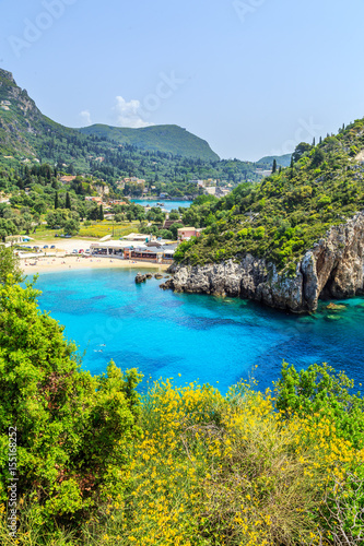 Obraz na płótnie Panorma od Palaiokastritsa, town in Corfu, Greece w salonie