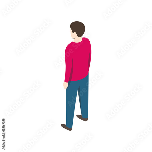 Brunette Man On White Background