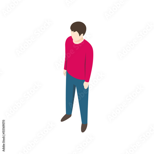 Brunette Man On White Background