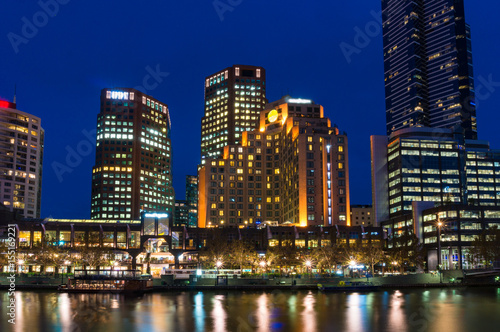 Melbourne Southbank neighbourhood at night