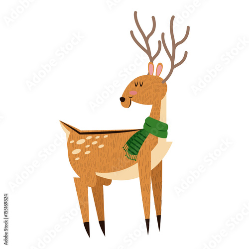 christmas reindeer horns celebration festive vector illustration